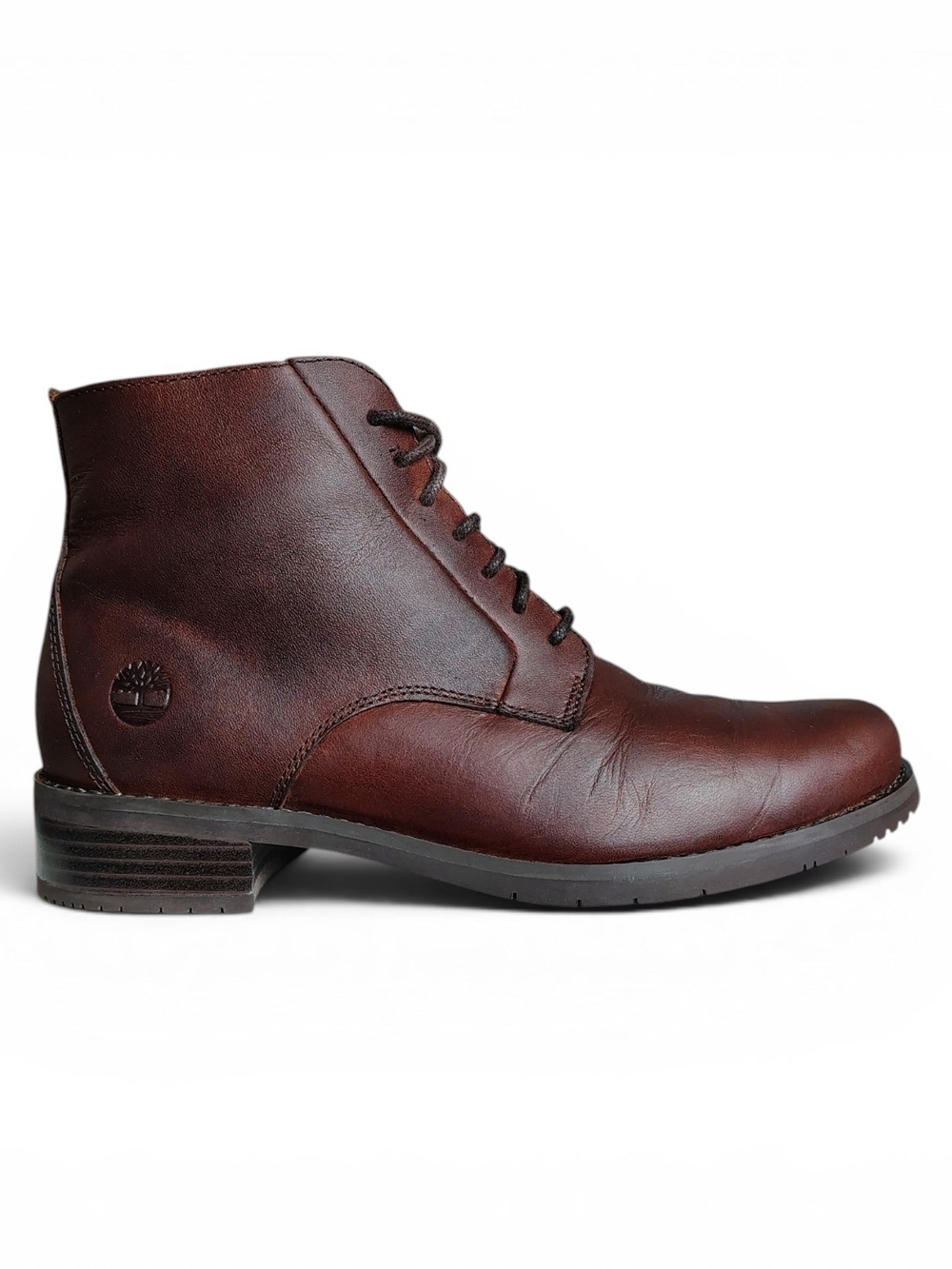 Timberland Women's Mont Chevalier ReBOTL Chestnut Leather Mid Calf Boots Size 7